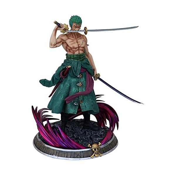 WANSHI One Piece Zoro Figure, GK Anime 25cm Roronoa PVC Modèle/Personnage Figurine Adulte Jouets/Poupées/Cadeaux de Collectio