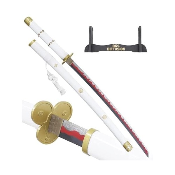 RKS Diffusion One Piece Katana Tout en Bois Lame en Bois Ame No Habakiri Epee Zoro Sabre Amenohabagiri Enma Amenohabakiri + P