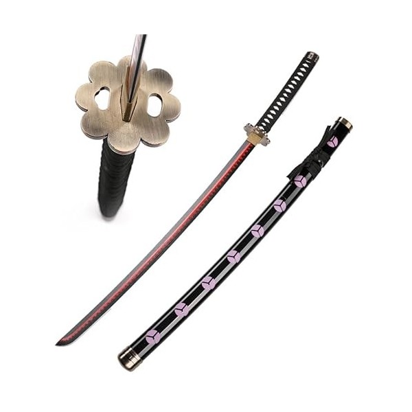 Mustachi Katana Japonais en Bois One Piece de Roronoa Zoro Shusui replique Cosplay Epee de samourai Anime Sabre en Bois