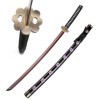 Mustachi Katana Japonais en Bois One Piece de Roronoa Zoro Shusui replique Cosplay Epee de samourai Anime Sabre en Bois