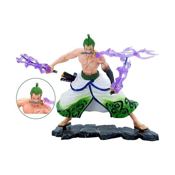 Miotlsy Figurine, 20 CM PVC Figurine Zoro Statue Cartoon Anime Personnage Ornements Collectibles Toy Animations Character Mod