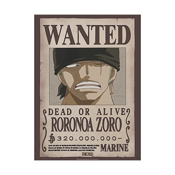 ABYSTYLE GBEye - ONE PIECE Poster Wanted Zoro 52x38cm 