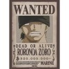 ABYSTYLE GBEye - ONE PIECE Poster Wanted Zoro 52x38cm 