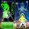 Lampe One Piece, 3-en-1 Zoro Luffy Veilleuse 3D illusion - One Piece Manga Veilleuse Smart Remote Control Anime Lampe 16 Coul