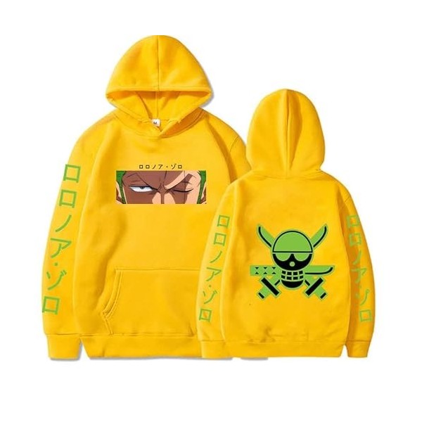 Anime One Piece Hoodie Hip-Hop Anime Roronoa Zoro Pulls Tops Lâche Manches Longues Automne Homme Vêtements