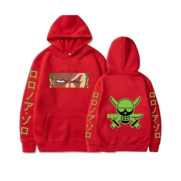 Anime One Piece Hoodie Hip-Hop Anime Roronoa Zoro Pulls Tops Lâche Manches Longues Automne Homme Vêtements