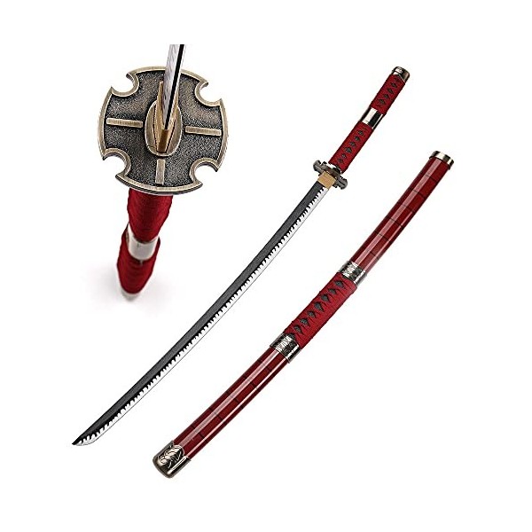 Katana Japonais en Bois One Piece Zoro Sandai Kitetsu replique Cosplay Epee de samourai Anime Sabre en Bois
