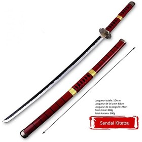 Katana Japonais en Bois One Piece Zoro Sandai Kitetsu replique Cosplay Epee de samourai Anime Sabre en Bois