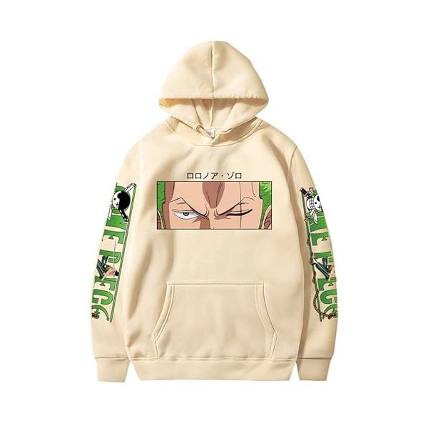 Anime One Piece Roronoa Zoro Imprimé Sweat À Capuche pour Homme Harajuku Streetwear Sweat Mode Décontracté Pull À Capuche Cos