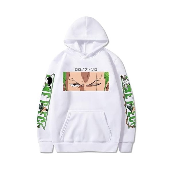 Anime One Piece Roronoa Zoro Imprimé Sweat À Capuche pour Homme Harajuku Streetwear Sweat Mode Décontracté Pull À Capuche Cos