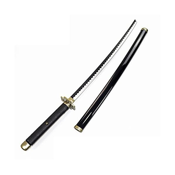 HZYYZH Samurai Ninja Wooden Sword Arme, Anime Noir Samurai Roronoa Zoro Cosplay Katana Couteau Sword Jouets pour Adolescents,