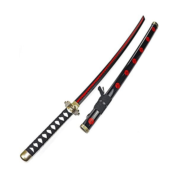 HZYYZH Samurai Ninja Wooden Sword Arme, Anime Noir Samurai Roronoa Zoro Cosplay Katana Couteau Sword Jouets pour Adolescents,