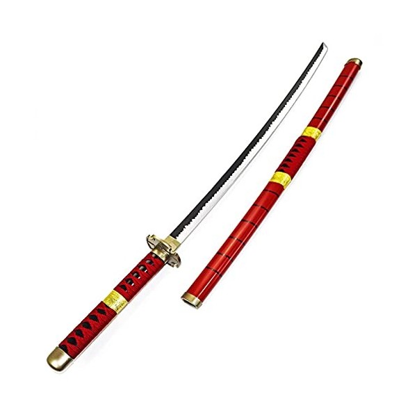 HZYYZH Samurai Ninja Wooden Sword Arme, Anime Noir Samurai Roronoa Zoro Cosplay Katana Couteau Sword Jouets pour Adolescents,