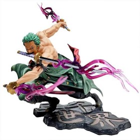 Ghzste Roronoa Zoro Figurine Anime One Piece, Trois épées Style Anime Figurines Statue Décoration Objet de Collection Personn