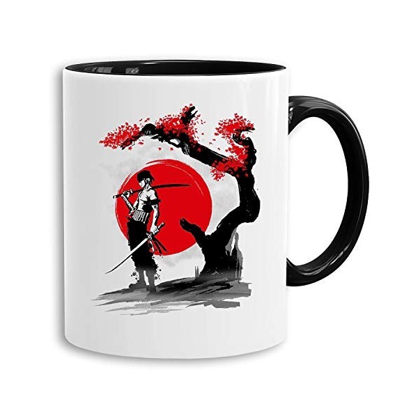 Red Sun Zoro - tasse à café Mug cadeau Son Ruffy Luffy Zoro Saitama One Dragon Master Goku Ball Vegeta Zoro Piece Db, Farbe2: