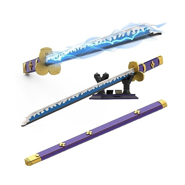 Tarcury Ensemble de Blocs de Construction dÉpée de Cosplay Anime Zoro, Modèle de Katana Samurai de 98.6cm avec Fourreau et S