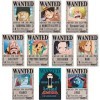 Lot de 10 affiches One Piece Wanted Zorro, Luffy 1,5 milliards Nouvelle version, 28,5 cm × 19,5 cm, multicolore pour Salle de