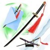 Swords and more One Piece Zoro Shusui Samurai Katana Épée Ouvre-lettres Version avec vaine et support en acier inoxydable Min