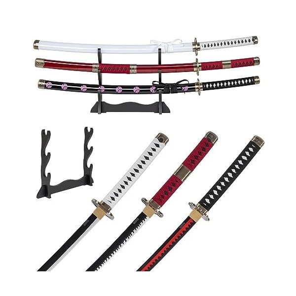 57 SPECIAL REPLICAS Épée de Cosplay Katana en Bambou, inspirée du Katana Roronoa Zoro One Piece Sword 105 cm 41 Pouces, Une v