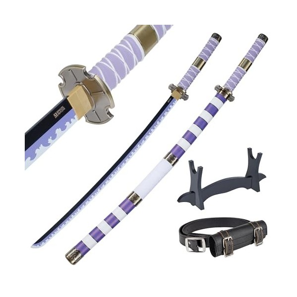 57 SPECIAL REPLICAS Épée de Cosplay Katana en Bambou, inspirée du Katana Roronoa Zoro One Piece Sword 105 cm 41 Pouces, Une v