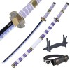 57 SPECIAL REPLICAS Épée de Cosplay Katana en Bambou, inspirée du Katana Roronoa Zoro One Piece Sword 105 cm 41 Pouces, Une v