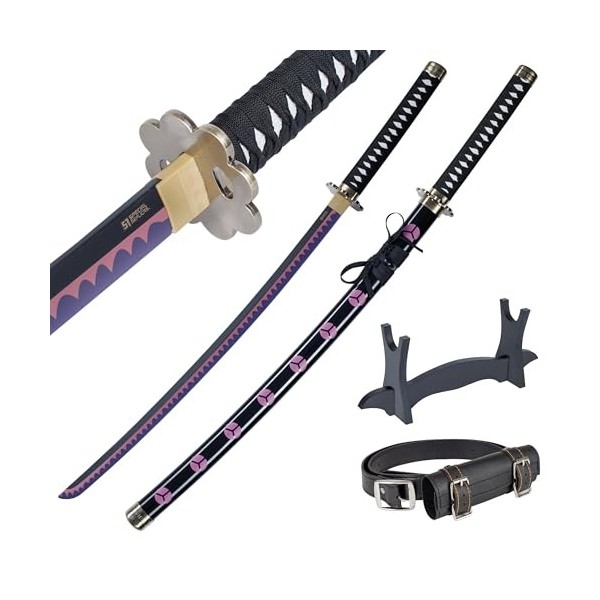 57 SPECIAL REPLICAS Épée de Cosplay Katana en Bambou, inspirée du Katana Roronoa Zoro One Piece Sword 105 cm 41 Pouces, Une v