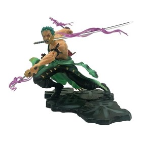 JAW REX One Piece Anime Lorenor Zorro Figurine 15 cm | Pirate Hunter Roronoa Zoro, Santoryu Three Sword Style