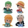 4 PCS/Set Anime One Piece Luffy Zoro Nami Law Q Version Modèle de Poupée Mignon Figurine Pop Set de Petites Cake Topper Figur