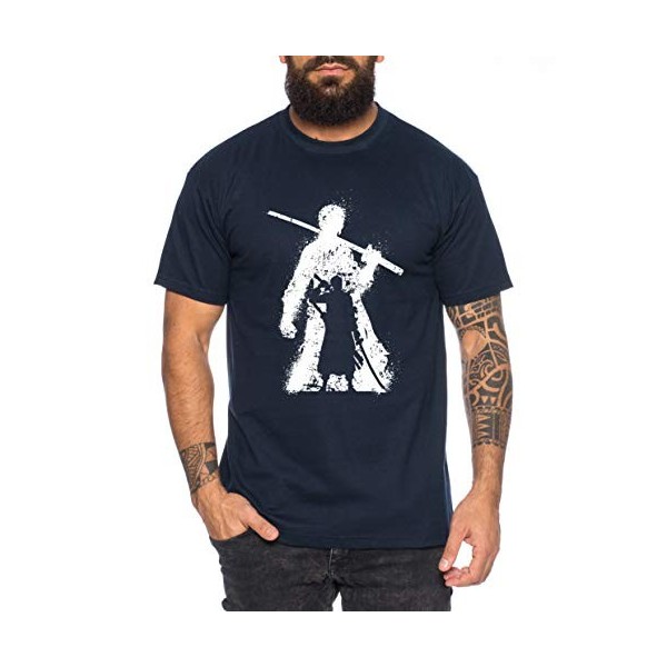 Zoro Bruch One Manga T-Shirt Luffy pour Homme Anime Piece, Farbe2:Noir, Größe2:Small