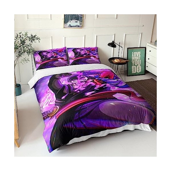 BYTUGI One Piece Parure De Lit pour Enfants Microfibre Zoro Parure Housse De Couette avec Taies doreiller Housse De Couette 