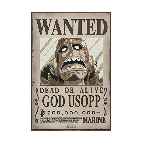 ABYSTYLE - One Piece Poster Wanted Usopp New 52 x 35 cm 