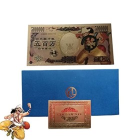 1PCS Billet One Piece Usopp avec certificat dauthenticité, Billet de Banque dor Anime, Manga One Piece Marque-Page à Collec