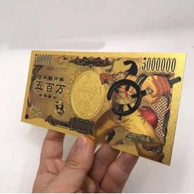 1PCS Billet One Piece Usopp avec certificat dauthenticité, Billet de Banque dor Anime, Manga One Piece Marque-Page à Collec