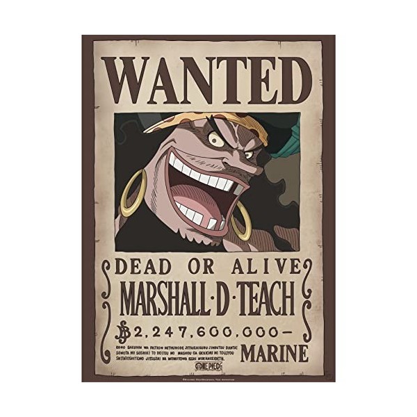 ABYSTYLE GBEye - ONE PIECE Poster Wanted Blackbeard 52x38cm 