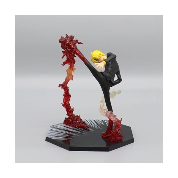 One Piece Luffy Sanji Zoro Ace Anime Figure, 16cm-Combat Flame Figure Décoration Ornements de Collection Jouets Animations Mo