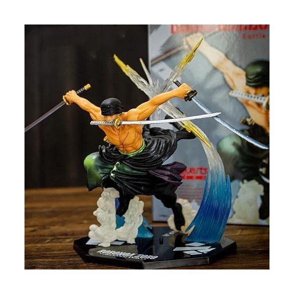 tshy Anime One Piece Roronoa Zoro Figure New World Version Trois Couteaux Thousand World Collection Modèle Figurine Décoratio